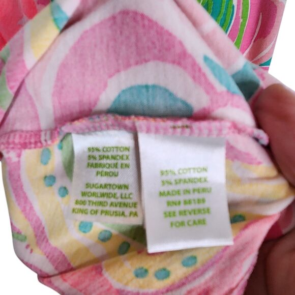 LILLY PULITZER Tank Top Womens Large Pink Swirl Tabbie Summer Sleeveless‎ Shirt - Picture 8 of 10